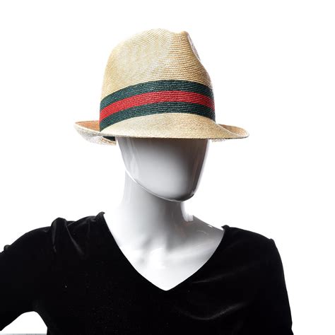 gucci straw hat fedora|gucci fedora hat sale.